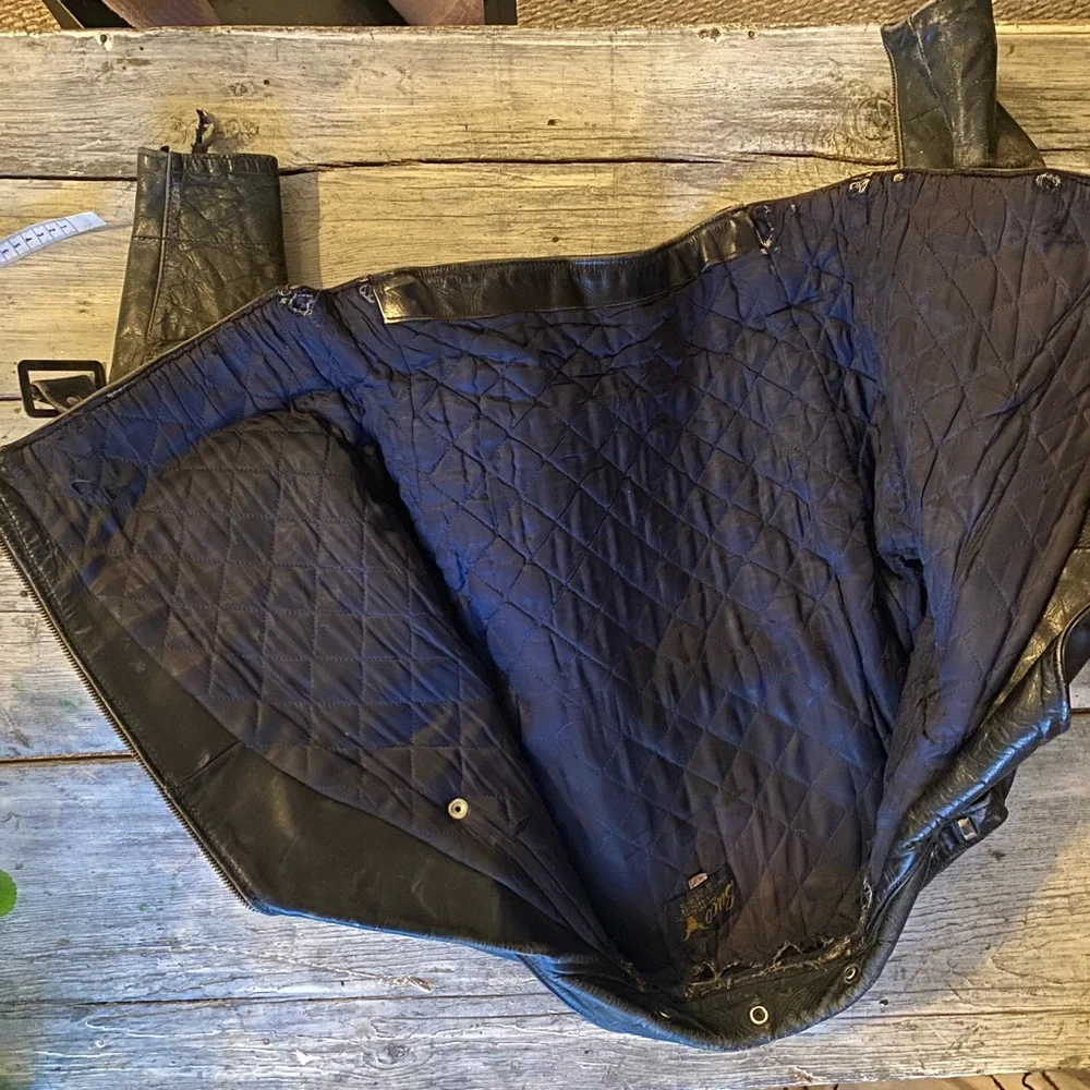 Vintage leather Buco late 1950’s to 1960s. Steer Hide D-pocket J-82 Detroit. - Picture 6 of 11